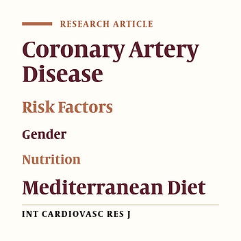 Gender Differences in Coronary Artery Disease: Correlational Study on Dietary Pattern and Known Cardiovascular Risk Factors