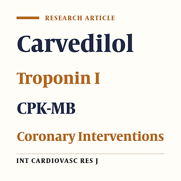 Cover image of the article: Suppression of Myocardial Injury Markers following Percutaneous Coronary Interventions by Pre-treatment with Carvedilol