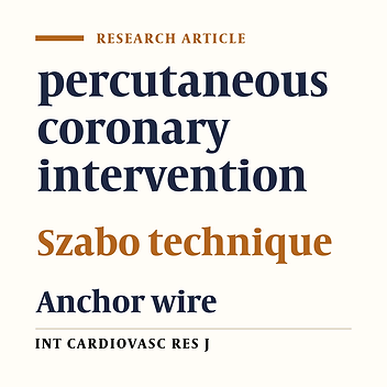 Success Rate of Szabo Technique in Ostial Coronary Pci. Techniques, Angiographic and IVUS Findings