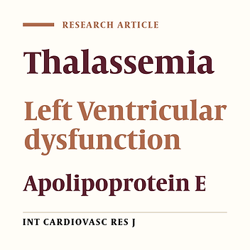 Cover image of the article: Apolipoprotein E4 allele and the risk of left ventricular dysfunction in thalassemia major