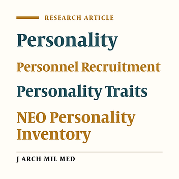 Personality Traits of Admitted Students to an Asian Military University Compared to Their Future Job Requirements