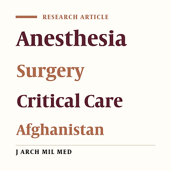 Anesthesiologic and Surgical Experiences of the Spanish Role 2 Enhanced in Herat, Afghanistan