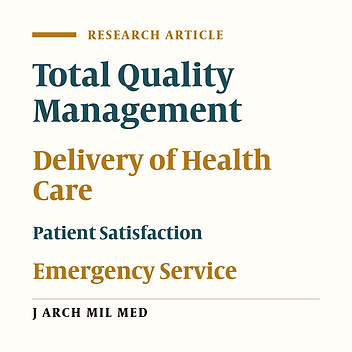 Effects of the Total Quality Management Implication on Patient Satisfaction in the Emergency Department of Military Hospitals