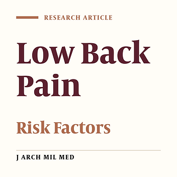 Deployment and Risk Factors of Low Back Pain Among Iranian Soldiers