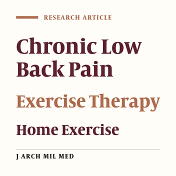 A New Innovative Home Exercise for Chronic Non-Specific Low Back Pain: A Twelve-Week Clinical Trial