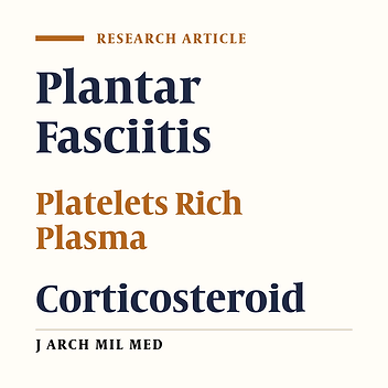 Treatment of Chronic Plantar Fasciitis with Ultrasound-Guided Injection of Platelets Rich Plasma