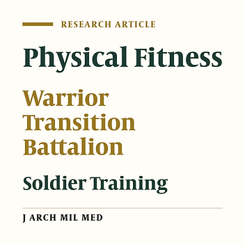 Effects of Agility Training on Soldiers in a Warrior Transition Battalion: A Proof of Concept Study