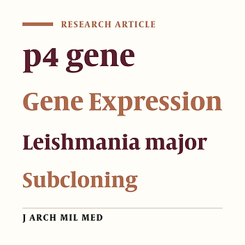 Subcloning and Expression of Leishmania major (MRHO/IR/75/ER) P4 Gene