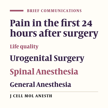 Spinal vs General Anesthesia in patients undergoing urogenital surgery: A Randomized Clinical Trial