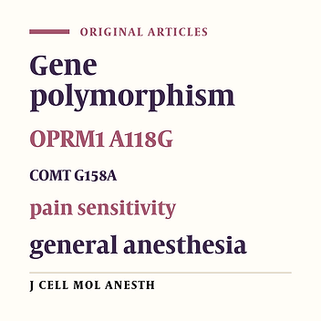 Polymorphism of Gene OPRM A118G and COMT G158A and Pain Sensitivity of the Minangkabau Ethnic, Indonesia