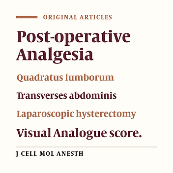 Ultrasound-Guided Bilateral Transverses Abdominis Plane Block Versus Bilateral Quadratus Lumborum Block on Postoperative Analgesia in Women Undergoing Total Laparoscopic Hysterectomy