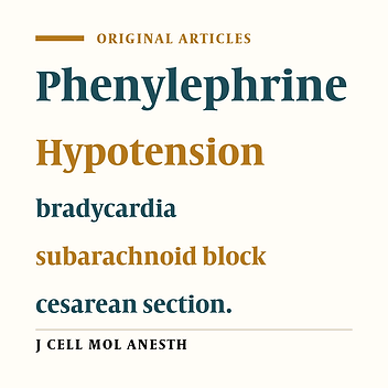 A Study of Phenylephrine Administration for the Prevention and Treatment of Hypotension in Cesarean Section during Spinal Anaesthesia