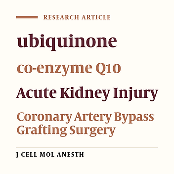 Potential effect of coenzyme Q10 (Ubiquinone) on serum NGAL biomarker and kidney function following Coronary Artery Bypass Grafting surgery