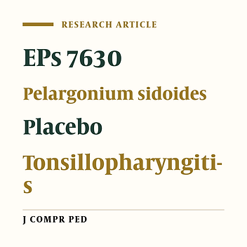 Clinical Efficacy and Safety of Liquid Pelargonium sidoides Preparation (EPs 7630) in Children with Acute Non-Streptococcal Tonsillopharyngitis