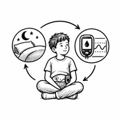 Sleep Quality and Its Association with Glycemic Control Indices in Children with Type 1 Diabetes: A Cross-sectional Study (AI-generated illustration)