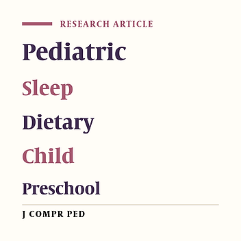 Sleep Habits and Dietary Intake Among Preschool Children in Qazvin