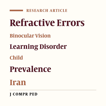 Distribution of Binocular Vision Anomalies and Refractive Errors in Iranian Children With Learning Disabilities
