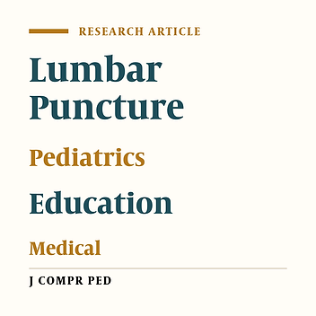Pediatric Residents’ Dexterity in Performing Lumbar Punctures