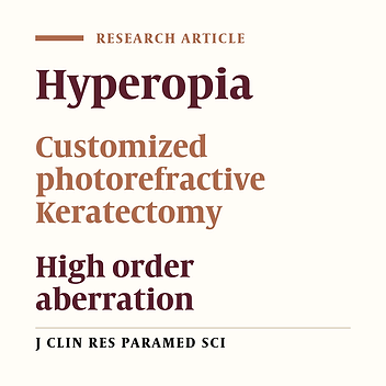 A Comparative Assessment of changes in High Order Aberrations Before and after ‎customized ablation photorefractive keratectomy in Hyperopic and Hyperopic ‎Astigmatism Patients