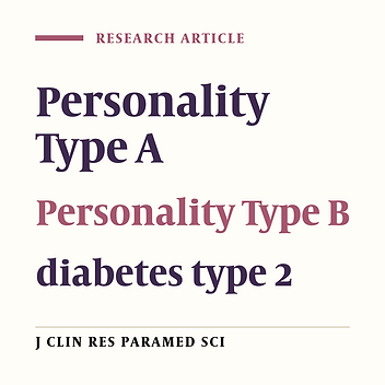 The Association of personality type A and B to type 2 diabetes  mellitus in patients referring to diabetes center, Kermanshah,  ‎2014‎