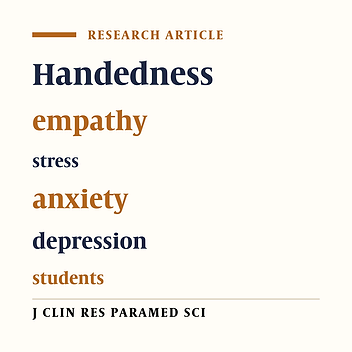 The Comparison of Empathy, Stress, Anxiety, and Depression in ‎LeftHanded and Right-Handed Medical and Paramedical Students