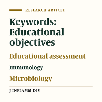 Assessment of teaching objective in microbiology and immunology