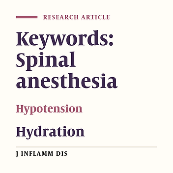 Hydration before spinal anesthesia in prevention of hypotension
