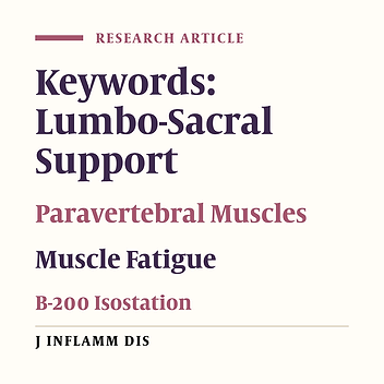 Cover image of the article: The effect of Lumbosacral support on spinal muscle fatigue‌
