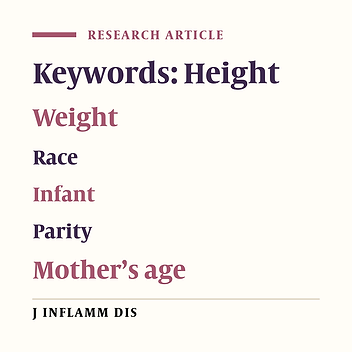 Height and weight of newborns in relation with mother’s age, race and parity