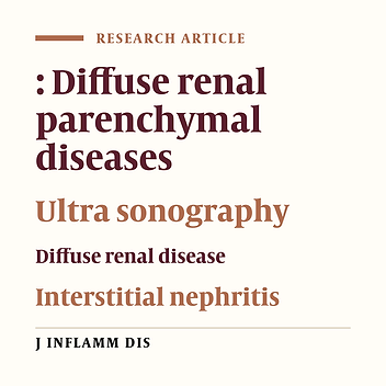 Sonographic accuracy in diffuse renal parenchymal diseases