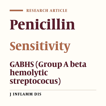 Sensitivity of Penicillin in group A Beta-hemolytic Streptococus