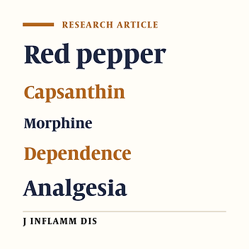 Role of Capsanthin on analgesia and jumping induced Naloxone in Morphine dependent mice