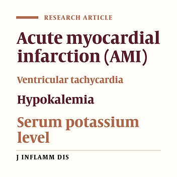 Correlation between serum Potassium level and ventricular tachycardia in acute myocardial infarction