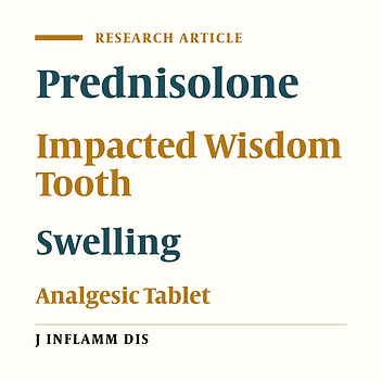 The effect of prednisolone pill on swelling and taking of analgesic tablets after surgery of impacted wisdom teeth