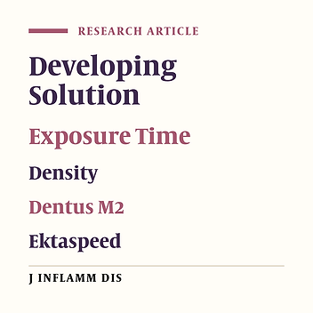 EktaspeedThe effect of alterations in processing solution and exposure times on Dentus M2 and Ektaspeed intra-oral films