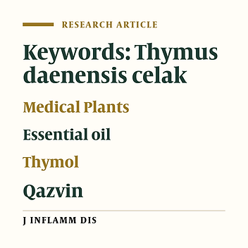 Identification of essential oil components of Thymus daenesis Celak. in field condition in Qazvin