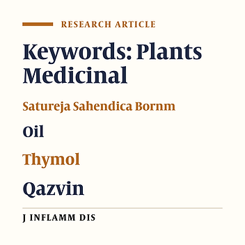 Identification of essential oil components of Satureja sahendica Bornm. in cultivated condition in Qazvin