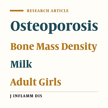 The effect of milk on bone density in adult girls
