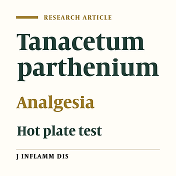 Effect of alcoholic extract of Tanacetum parthenium on acute pain in rat