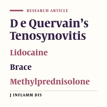 Comparing the efficacy of local injection of methylprednisolone and lidocaine with and without splint, and with splinting alone in treating patients with De Quervain’s tenosynovitis