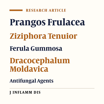 Antifungal activity of essential oils of Prangos frulacea, Ziziphora tenuior, Ferula gummosa and Dracocephalum moldavica against candida albicans