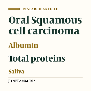 Investigate total protein level and salivary albumin in patients with oral squamous cell carcinoma