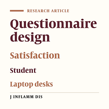 Investigation of student's satisfaction from the laptop desks using satisfaction questionnaire