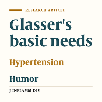 Relation Glasser's basic needs with hypertension in middle age: the mediating role of humor