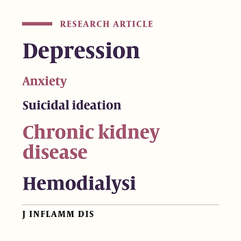 Depression, Anxiety and Suicidal Ideation Among Patients With Chronic Kidney Disease Undergoing Hemodialysis in Qazvin, Iran