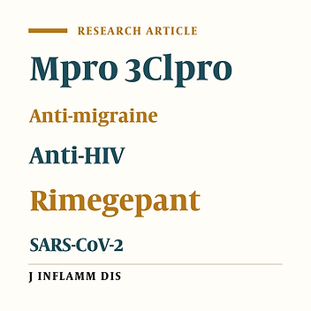 Identification of Anti-HIV/Migraine Drugs as Potential Inhibitors of SARS-Cov2 Main Protease Using in Silico Assessments