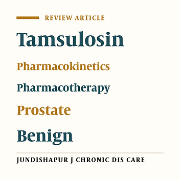 A Review on Clinical Pharmacokinetics of Tamsulosin in Patients with Benign Prostatic Hyperplasia