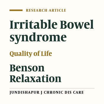 The Effect of Benson Relaxation on Quality of Life of Patients with Irritable Bowel Syndrome