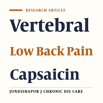 Effect of Capsaicin Cream on Chronic Low Back Pain in Patients With Inter-Vertebral Disc Herniation