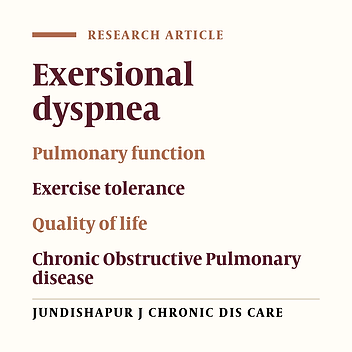 The relation of the exersional dyspnea with pulmonary function, exercise tolerance and quality of life in patients with chronic obstructive pulmonary disease